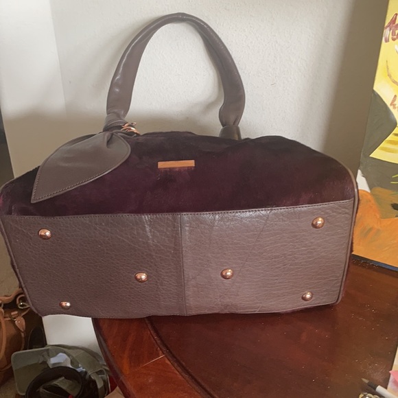 La Gioe di Toscana Leather and Fur Satchel - Picture 6 of 9